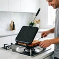 thumbnail image 4 of Gifts onlyliua Double‑Sided Nonstick Sandwich Press Grill Pan Cast Iron Style Stovetop Sandwich Maker Flip Grill for Burgers Panini Eggs Breakfast Camping Kitchen, 4 of 8