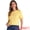 Yellow, variant on Women's Floral Puff Short Sleeve Peter Pan Collar Blouses S Apricot
