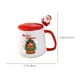 thumbnail image 3 of Adornos navideños, regalos navideños. Bonita taza navideña con tapa y cuchara. Taza de cerámica con Papá Noel y reno. Taza con tapa., 3 of 3