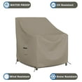 thumbnail image 4 of COVERS&ALL Outdoor Chair Cover, 12 Oz Waterproof UV & Weather Resistant Patio Furniture Sofa Cover for Outdoor Outside Seating Lawn Garden, with Air Vents & Drawstrings (28"W x 30"D x 49"H, Beige), 4 of 7