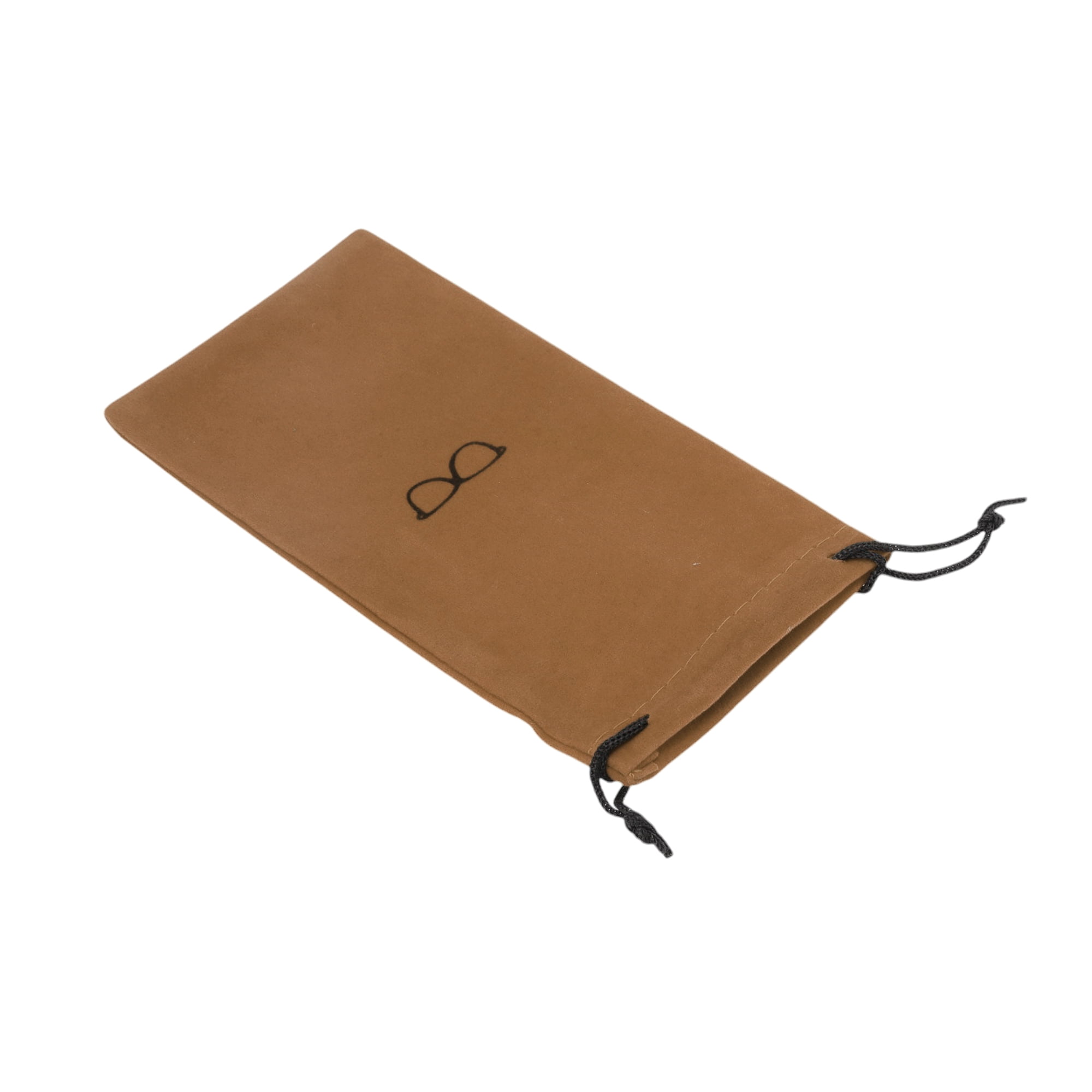 Unique Bargains Flocking Cloth Drawstring Eyeglass Pouch 7.09"x3.54" Light Brown