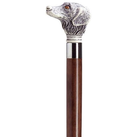 Walking Cane Scrimshaw Unisex Retriever Dog Head Cane Walnut Shaft