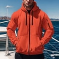 thumbnail image 2 of BiZtdJrK Gifts for Men! Mens Full Zip Up Hooded Sweatshirt Jackets Fall Winter Long Sleeve Pullover Hoodies with Pockets Fashion Clothes, Orange, XXL, 2 of 8