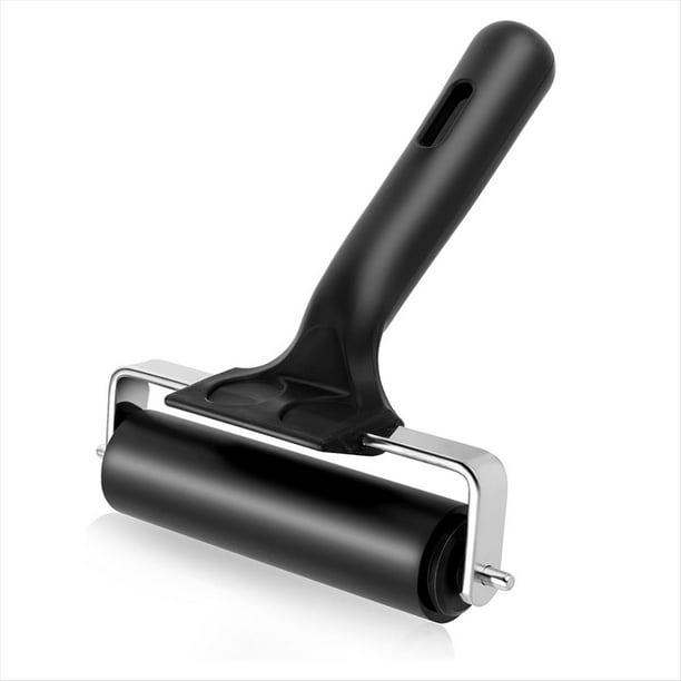 Rodillo de Goma Fino, Rodillos Brayer para Manualidades Rodillo de Goma Negro de 3,74 Pulgadas para Manualidades, Impresión, Entintado y Estampado