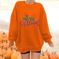 thumbnail image 2 of Merry Christmas T Shirt Women Christmas Santa Print Sweatshirt Long Sleeve Crewneck Holiday Blouse for Fall Winter, 2 of 5