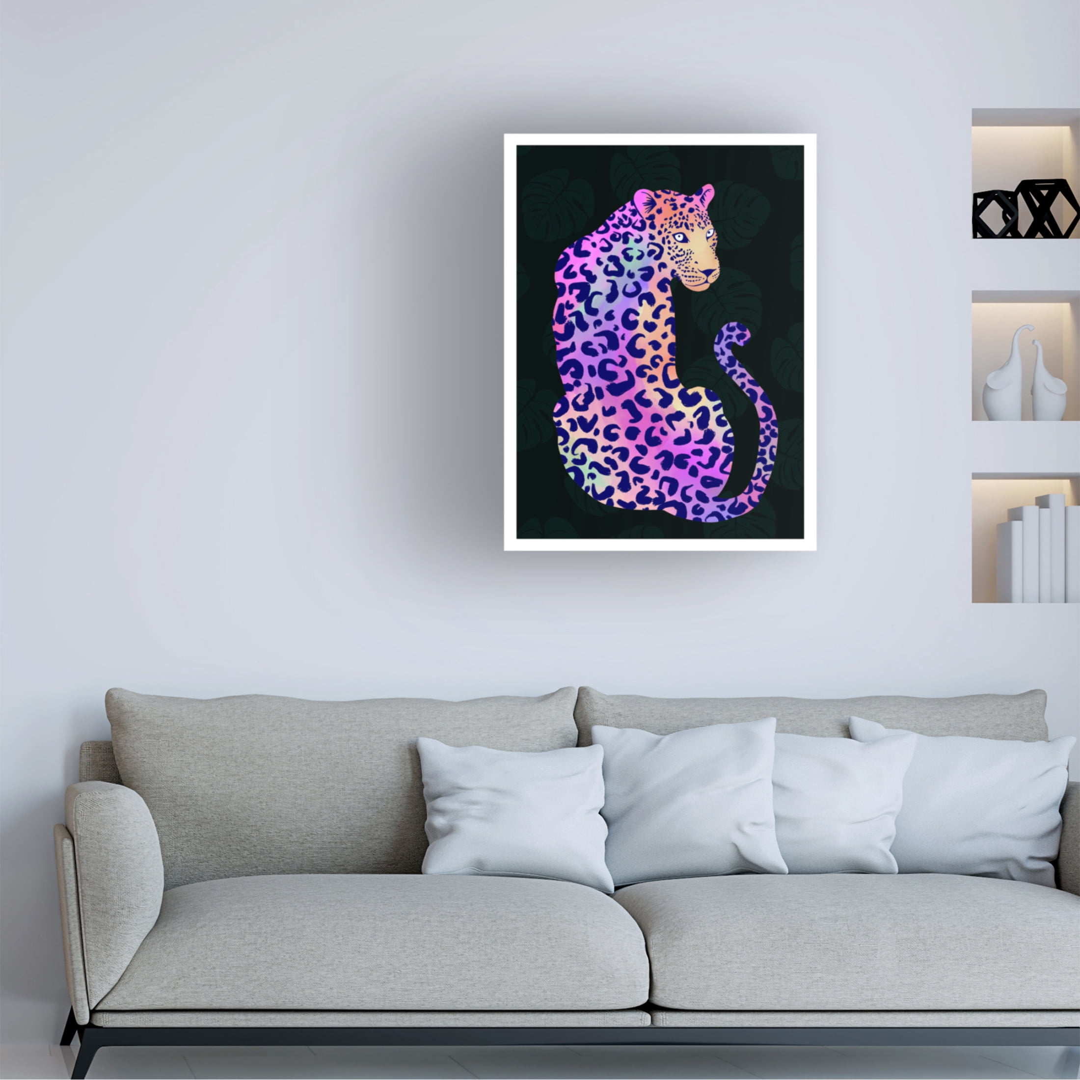 Canvas Wall Art - Bykammille 'Iridescent Leopard' Wall Art for Living Room, Bedroom, or Office Décor by Trademark Fine Art - 18 x 24 Inches