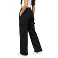 thumbnail image 6 of Ticikt Kids Cargo Sweatpants, Drawstring Elastic Waist Solid Color Straight Leg Soft Breathable Casual Sports Trousers for Boys Girls,Black, 6 of 6
