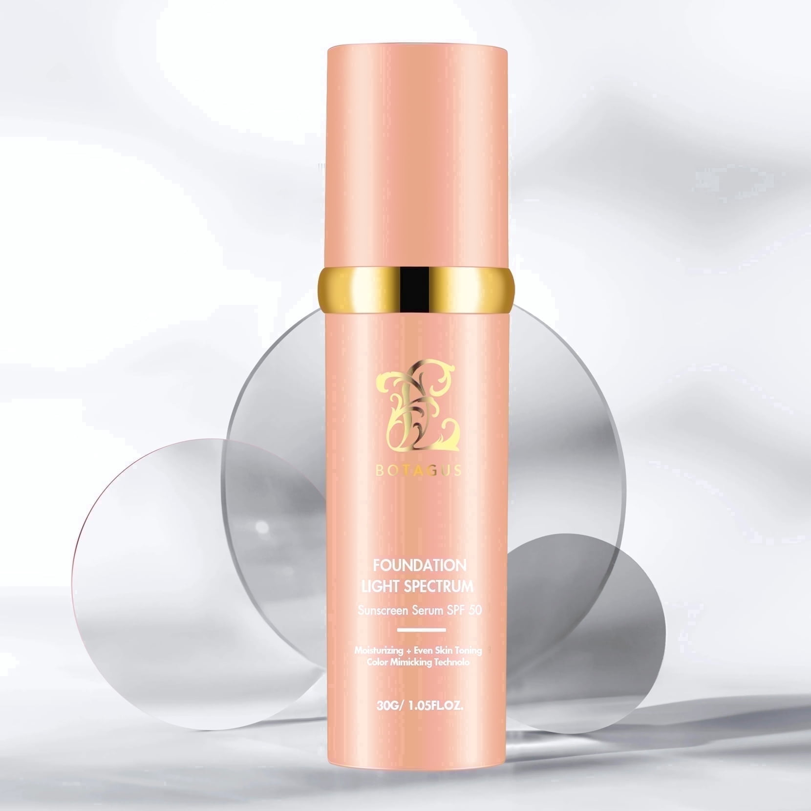 Color Changing Foundation,Foundation 4 in 1-Light Spectrum Cosmetics Foundation Liquid with SPF 50+, Concealer Cosmetic Lightweight Makeup, Longwearing & Waterproof for Makeup Medium (1 pack)