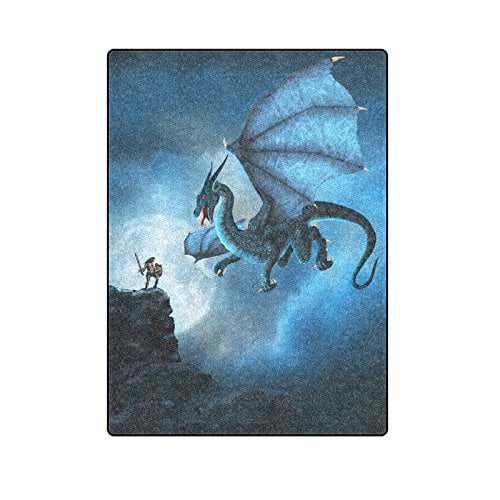 Rylablue Dragon Blanket Throw Super Soft Warm Bed Or Couch Blanket 58x80 Inches