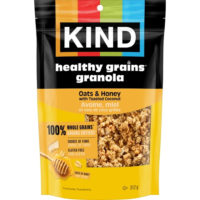 KIND Granola Avoine et miel avec noix de coco grillée, sac de 312 g