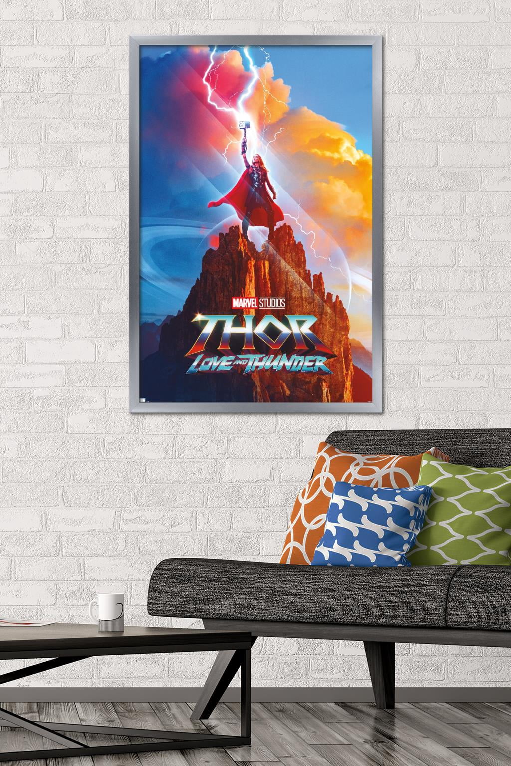 Marvel Thor: Love and Thunder - Mighty Thor One Sheet Wall Poster, 22.375" x 34" Framed
