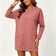 thumbnail image 5 of Long Sleeve Dresses for Women Sweatshirt Dress with Pockets - Loose Fit Casual Midi Dress for Fall & Winter, 5 of 9
