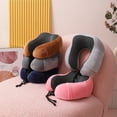 thumbnail image 3 of U-shaped pillow plain business work at home travel shoulder neck protection pillow slow rebound memory cotton neck protection pillow, 3 of 8