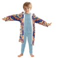 thumbnail image 7 of FORMRS Niños Bathrobe Unisex Hooded Robe Soft Plush Pajamas Sleepwear, Size 10-12T, Colorful Abstract Eagle, 7 of 7