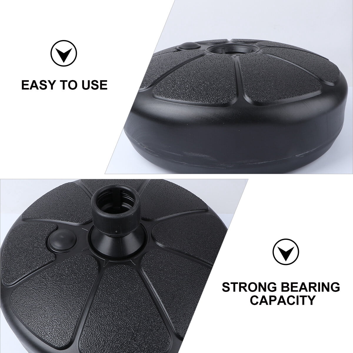NUOLUX Black Round Patio Umbrella Bases, UV Resistant