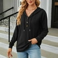 thumbnail image 3 of VANLOFE Long Sleeve Warm Color Solid Women's Sweater for Winter All-match Winter Hoodie for Women Daily Hoodie Clean Without Printing Sweater M Black, 3 of 8