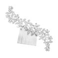thumbnail image 2 of Hoja de peine para el cabello, boda, hecho a mano, pieza para el cabello, joyería para festivales, damas de honor, novias , Plata Hugo Peine, 2 of 10