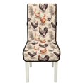 thumbnail image 7 of TSOVTHRID Rooster Chicken Tree Print Quilted Dining Room Chair Covers Comfy Adjustable Chair Seat Covers Stretchy Stain Resistant Chair Seat Cushion Protector Slipcovers, Set of 4, 7 of 7