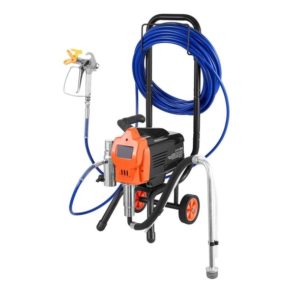 Airless Paint Sprayer 1500W 3300PSI, Stand Electric Spray Machine with Cart & Accessories for Interior/Exterior, Apartments, Buildings