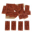 thumbnail image 1 of 20 Piezas de material cuero PU Etiquetas "hechas " de Ropa Accesorios de - Arco mayimx Etiqueta grabada en relieve hecha a mano, 1 of 7