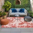 thumbnail image 2 of Red Crane Silhouette Outdoor Rug for Patio/Deck/Porch, Non-Slip Large Area Rug 6 x 9 Ft, Modern Abstract Flowers Botanical Indoor Outdoor Rugs Washable Area Rugs, Reversible Camping Rug Carpet Runner, 2 of 8