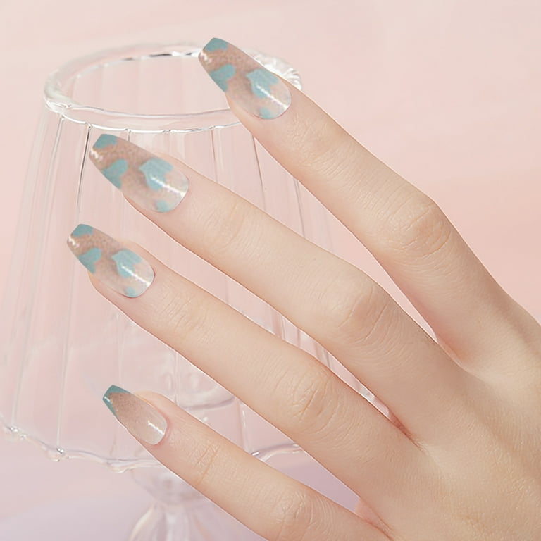 Press On Nails French Heart And Bowknot Pattern 3DFake Nails With Design False Nails Wire Nails Clear False Nails Coffin Short Nail Tips Acrylic