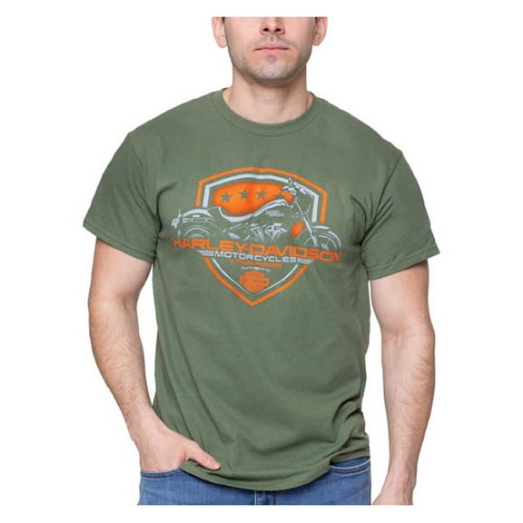 Harley-Davidson Men's Joyride Short Sleeve Crew-Neck Tee - Military Green (2XL), Harley Davidson