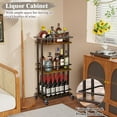 thumbnail image 2 of 3 Tier Bar Cart for Home, Rolling Mini Liquor Bar for Wine Beverage Dinner Party, Utility Kitchen Storage Island Serving Cart on Wheels, Coffee Bar Cabinet for Kitchen Dining Living Room, Brown, 2 of 9