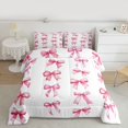 thumbnail image 2 of Homewish Cute Bow Tie Bedding Comforter Set,Ribbon Bowknot Twin Comforter Sets,White Pink Bedding Set For Girl Kids,Ultra Soft Home Decor Reversible,2 Pieces, 2 of 8