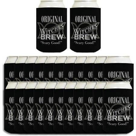 

Creepy Decor Original WItches Brew Scary Good 2 Sided 24-Pack Can Coolies Drink Coolers Occult Witches Brew