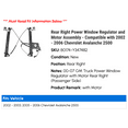 thumbnail image 2 of Rear Right Power Window Regulator and Motor Assembly - Compatible with 2002 - 2006 Chevy Avalanche 2500 2003 2004 2005, 2 of 2