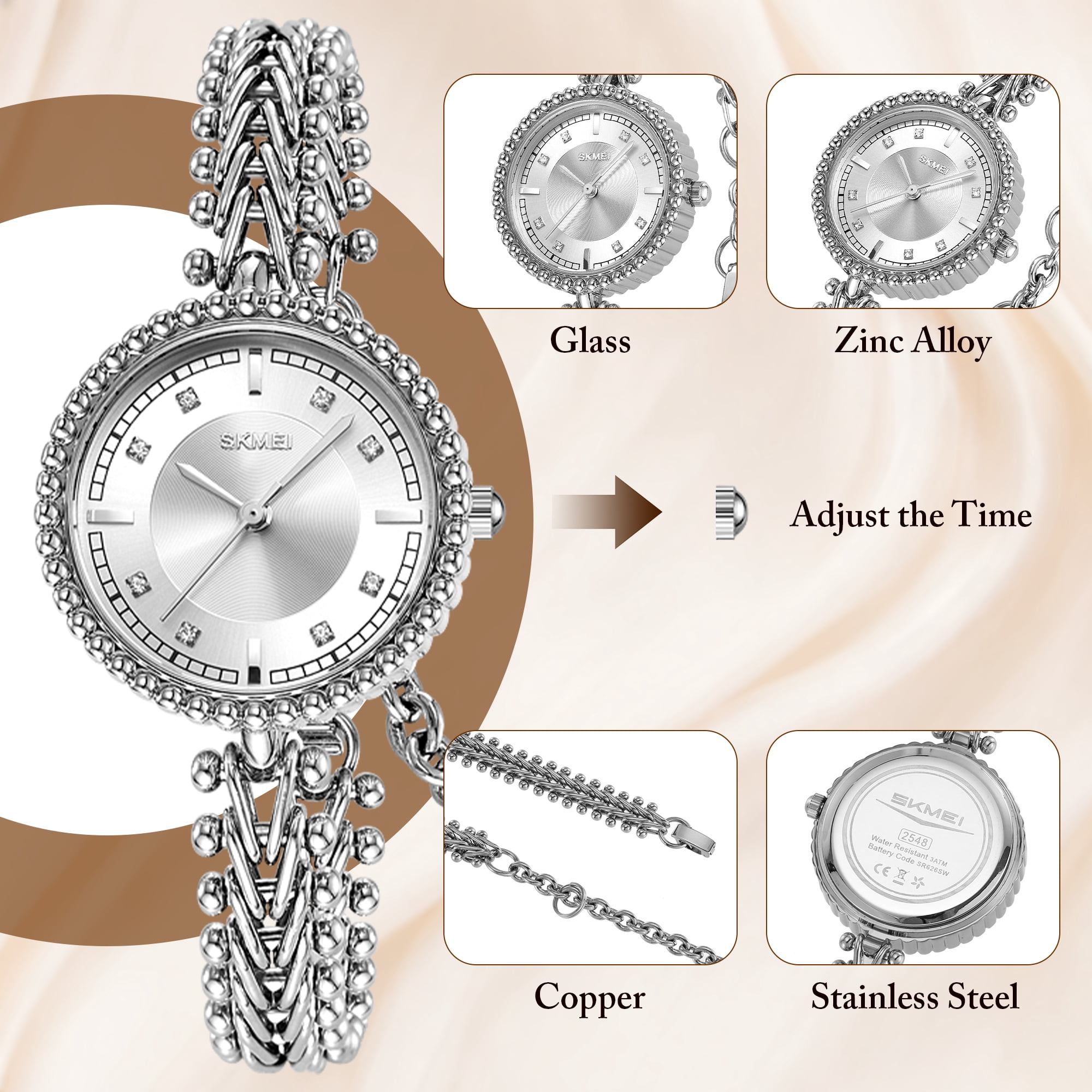 SKMEI Watches for Women Waterproof Analog Quartz Dress Ladies Watch Fashion Luxury Casual Women’s Wristwatch
