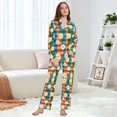 thumbnail image 6 of FORMRS Womens Pajama Set Long Sleeve Top and Pants with Pockets Soft Comfy Lounge Sleepwear, Sizes S-2XL, Green Checkered Daisy, 6 of 7