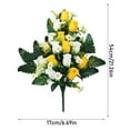 thumbnail image 3 of Artificial Cemetery Flowers, UV Resistant Memorial Flowers for Gravesite, Artificial Rose Daisy Bouquet for Cemetery Headstones Gravesites, Non-Fading Grave Flowers, Yellow White, 1 Pack, 3 of 4