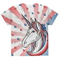 thumbnail image 2 of 4th of July Freedom is Magical Unicorn All Over Youth T Shirt Multi YLG, 2 of 2