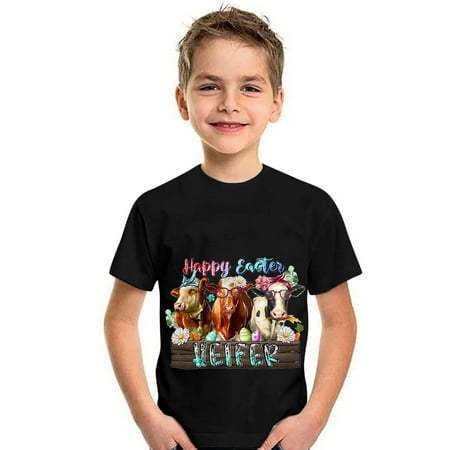 

Cathalem Sleeve Large Easter Day Prints Shirts Toddler Girl Boys Short Sleeve Bunny T Shirt Kids Girls Thermal Undershirts Boys Light Blue 9-10 Years
