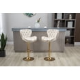 thumbnail image 2 of Swivel Bar Stools Set of 2 with Curved Back, Comfy Upholstered Counter Height Bar Chairs with Metal Legs and Footrest, Dining Chairs for Kitchen, Dining Room, Bar, Club, Cafe, Office, Ivory, 2 of 9