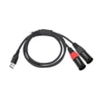 thumbnail image 4 of Cable de cable de divisor USB 2 XLR Línea masculina USB a 2 XLR Cable auxiliar de cable para equipos de audio profesionales auriculares TV 3M, 4 of 10