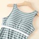 thumbnail image 4 of Pijama de manga corta para mujer, con mangas a rayas y copa acolchada, para el hogar, modal, 4 of 9