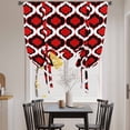 thumbnail image 4 of Tie Up Curtains for Windows Moroccan Pattern Valance Adjustable Balloon Curtain Black Red Geometric Trellis Tie Up Shades for Kitchen Living Room Bedroom Privacy Curtain Drape 34x45 Inch, 4 of 9