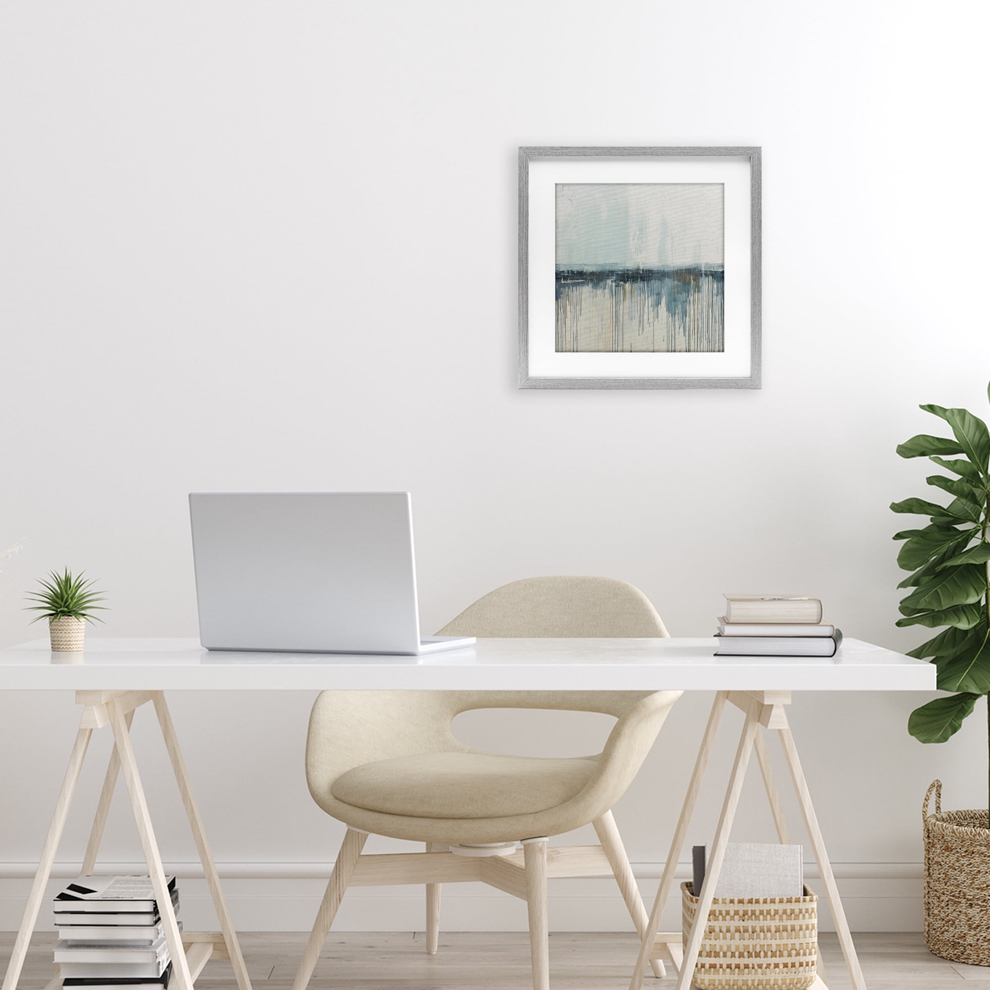 Stupell Industries Acrylic Drift Abstract Gray Framed Print Under Glass, design by Svetlana Aleynikova