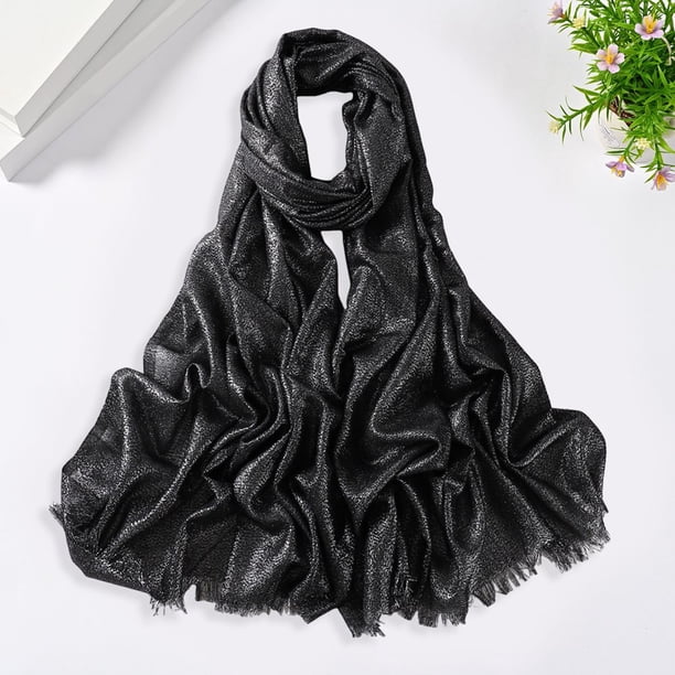 Foulard Long à Pompons Multicolore Avec Fils Métalliques - Dimensions ~65x14 Pouces - Occasion