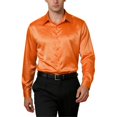 thumbnail image 2 of Mens Long Sleeve Shirt Casual Regular Fit Basic Shirts Solid Color Loose Collared Workwear Orange Size XXL, 2 of 5