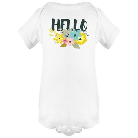 

Hello Cute Colorful Flowers Bodysuit Infant -Image by Shutterstock Newborn