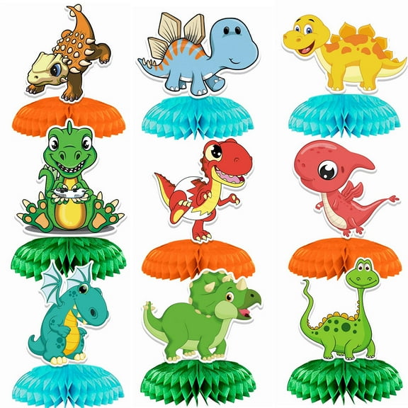 Memeyou Dinosaur Honeycomb Centerpieces Party Decorations For Kids Boys Girls Dino Camping Animal Theme Creature Baby Shower Deco Birthday Supplies 3D Table Topper