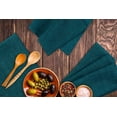 thumbnail image 3 of Fingercraft Cloth Napkins, 100% Linen Table Napkins, 20 in x 20 in, Set of 6, Teal, 3 of 7