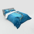 thumbnail image 3 of Underwater Duvet Cover Set, Mermaid Fishtail Floating Bubbles Mythical Creature Fairy Ocean Life Artwork Print, Bedding Set with Shams and Fitted Sheet, 3 Sizes, by Ambesonne, 3 of 3
