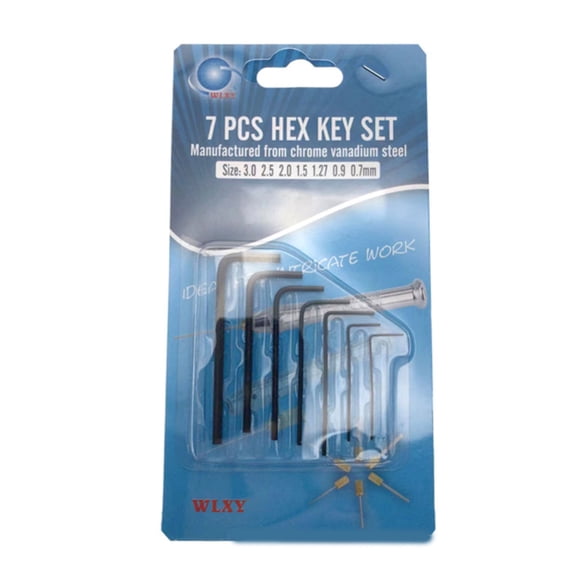 RABBITH New 7Pcs 0.7mm-3mm Mini Hexagon Hex Allen for Key Set Wrench Screwdriver Tool Ki