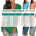 thumbnail image 2 of Fmbrln Womens Summer Short Sleeve V Neck Tops Casual Loose Side Slit Solid Color T-shirts Comfy Tees Blouse Blue M, 2 of 5