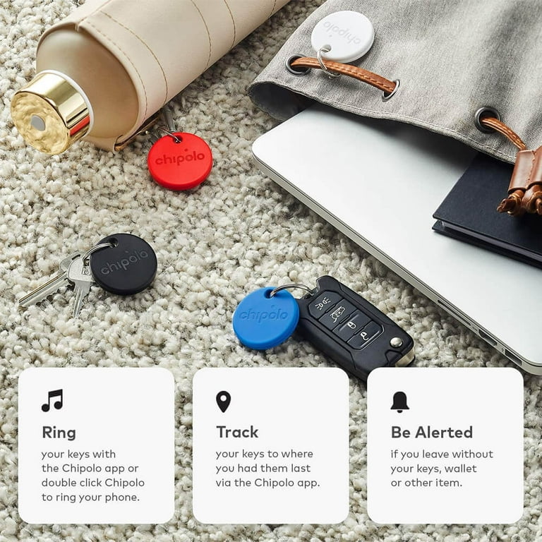 Chipolo (2020) - Finder, Bluetooth Tracker for Keys, Bag, Item Finder. Free  Premium Features. iOS and Android Compatible (White, Card)